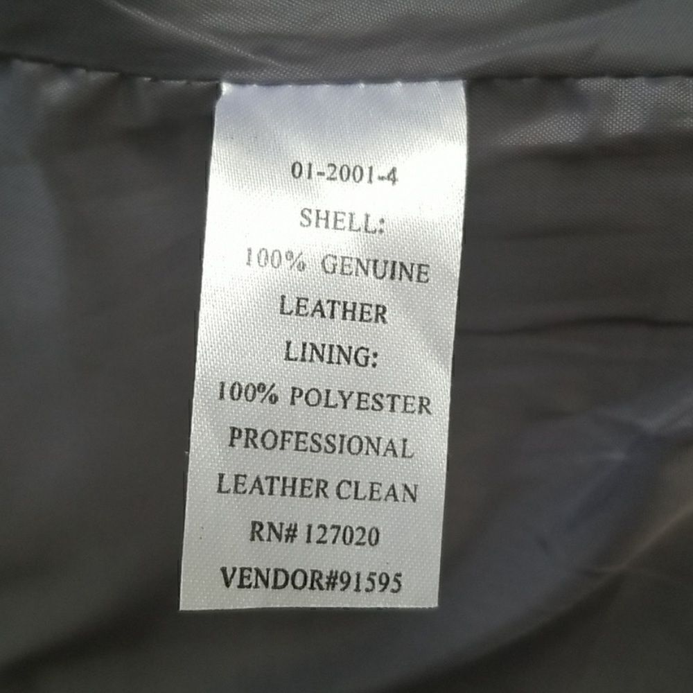 Genuine Leather Motorcycle Jacket, size 6 - Picture 9 of 11